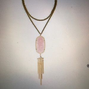 Rayne Pendant Necklace, Rose Gold with Rose Quartz